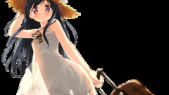 Anime anime girls kantoku dark hair purple eyes long hair hat