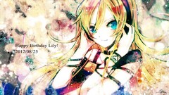 Anime anime girls Lily (Vocaloid) Women blonde colorful face