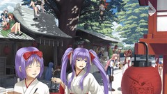 Anime anime girls lucky star touhou miko crossovers