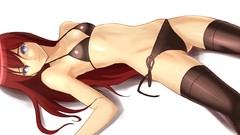 Anime anime girls makise kurisu steins gate redheads thigh 