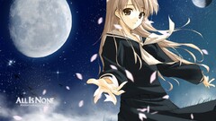 Anime anime girls maria-sama ga miteru moon brown eyes sky Stars