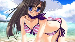 Anime anime girls meganekko bikini