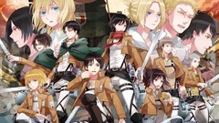 Anime anime girls mikasa ackerman eren jaeger christa renz 