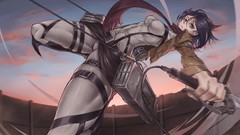 Anime anime girls mikasa ackerman shingeki no kyojin