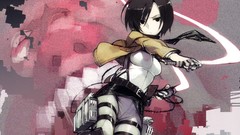 Anime anime girls mikasa ackerman shingeki no kyojin