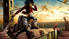 Anime anime girls mikasa ackerman shingeki no kyojin