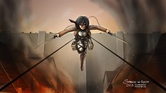 Anime anime girls mikasa ackerman shingeki no kyojin
