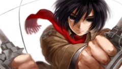 Anime anime girls mikasa ackerman shingeki no kyojin
