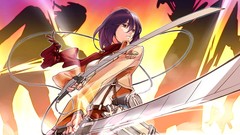 Anime anime girls mikasa ackerman shingeki no kyojin