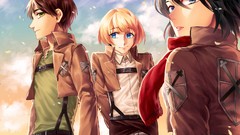 Anime anime girls mikasa ackerman shingeki no kyojin eren 