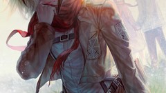 Anime anime girls mikasa ackerman shingeki no kyojin eren 