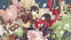 Anime anime girls mikasa ackerman shingeki no kyojin eren 