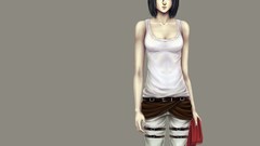 Anime anime girls mikasa ackerman shingeki no kyojin grey 