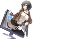 Anime anime girls mikasa ackerman shingeki no kyojin Simple 