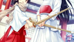 Anime anime girls miko bokken scans