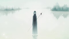 Anime anime girls nature water reflection