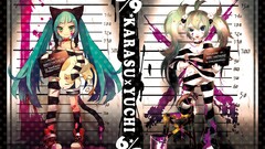 Anime anime girls numbers long hair colorful turquise hair