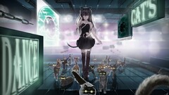 Anime anime girls original characters cats emoticons standing