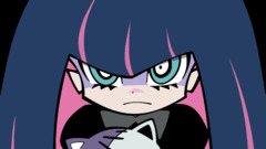 Anime anime girls panty and stocking with garterbelt blue hair