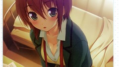 Anime anime girls pantyhose seifuku cleavage koi undressing 