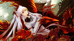 Anime anime girls phoenix touhou fujiwara no mokou red eyes