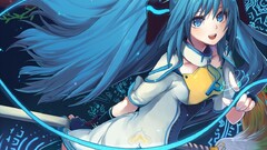 Anime anime girls Pixiv-tan blue hair long hair blue eyes