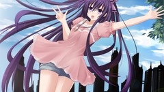 Anime anime girls purple hair purple eyes date a live Yatogami 
