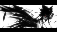 Anime anime girls red eyes selective coloring