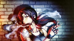 Anime anime girls Revy black lagoon smoking Cigarettes 2D no bra