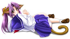 Anime anime girls school uniforms animal ears Simple Background 