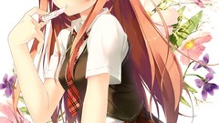 Anime anime girls school uniforms artwork original characters 