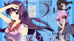 Anime anime girls school uniforms bakemonogatari senjougahara 