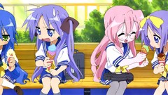Anime anime girls school uniforms lucky star hiiragi kagami 
