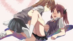 Anime anime girls school uniforms misaka mikoto shirai kuroko 