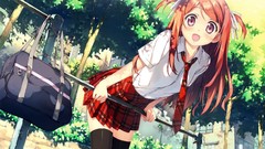 Anime anime girls school uniforms original characters Kantoku 