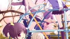 Anime anime girls school uniforms playground scans Matsuda98