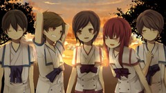 Anime anime girls school uniforms Shinsekai Yori Akizuki Maria 