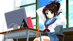 Anime anime girls school uniforms suzumiya haruhi the 