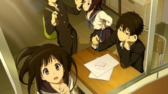 Anime anime girls seifuku open mouth hyouka chitanda eru ibara 