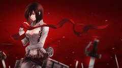 Anime anime girls shingeki no kyojin mikasa ackerman