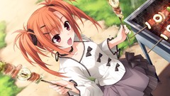 Anime anime girls short hair duplicate game cg orange hair 