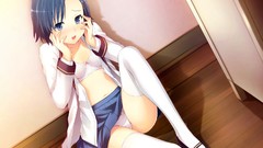 Anime anime girls short hair game cg ecchi