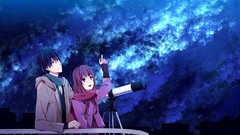 Anime anime girls skies blue skies anime boys