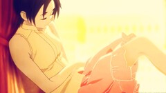 Anime anime girls skirt brunette closed eyes blood Saya Otonashi