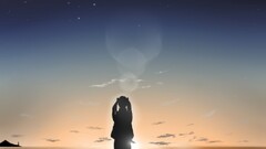 Anime anime girls sky