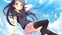 Anime anime girls stockings long hair legs kantoku