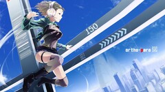 Anime anime girls Techno original characters legs headphones