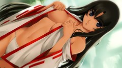 Anime anime girls tomoe miko Japanese clothes Queens blade