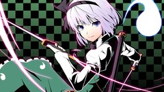 Anime anime girls touhou konpaku youmu blue hair