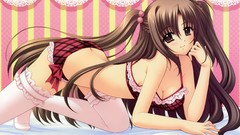 Anime anime girls underwear panties boobs